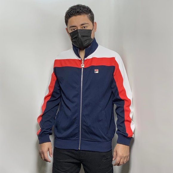 Men's Fila NavyRedWhite Parker Track Jacket